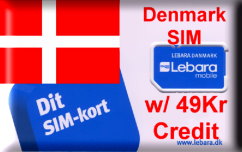 Denmark Lebara simcard with 49 KR