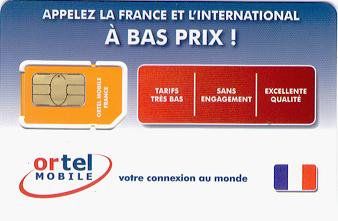 Ortel France Simcard with 7,5€ credit