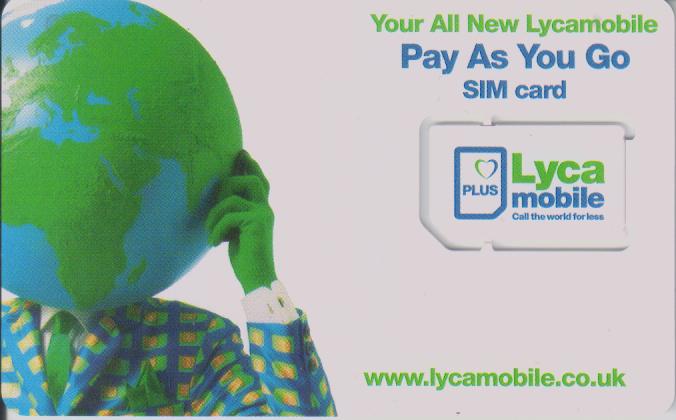 UK Lycamobile sim with £10 credit