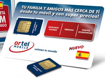 Spanish Ortel Simcard with 5€ credit