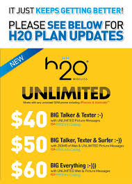 USA AT&T H2O 118 days unlimited talk/text/high speed plans