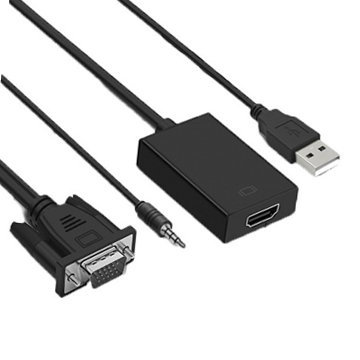 VGA(pin) to HDMI (socket) Audio and Aideo transmission extension cable，FULL HD 1080P