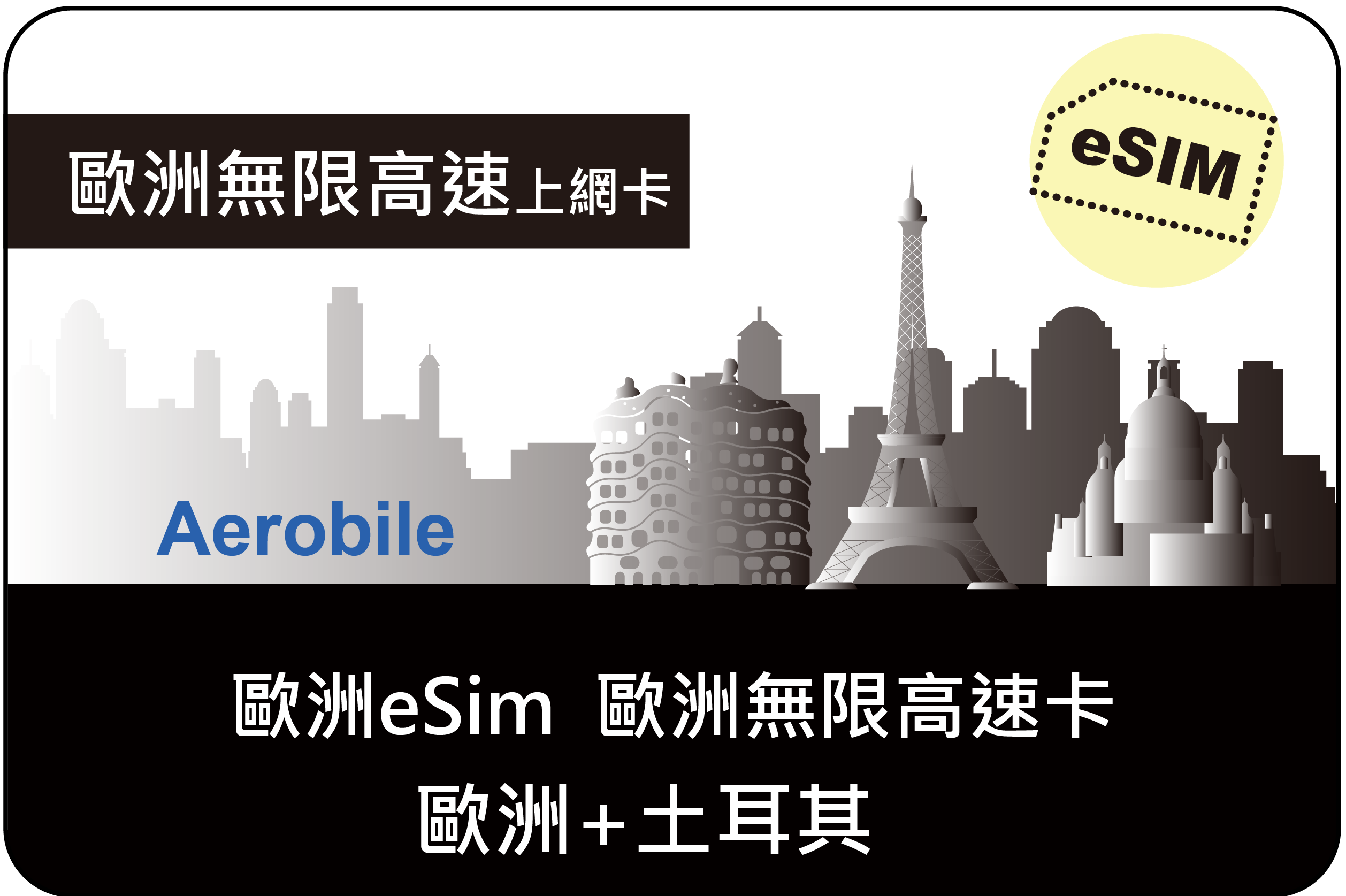 eSIM歐洲(真)高速吃到飽上網卡(B)支援熱點分享