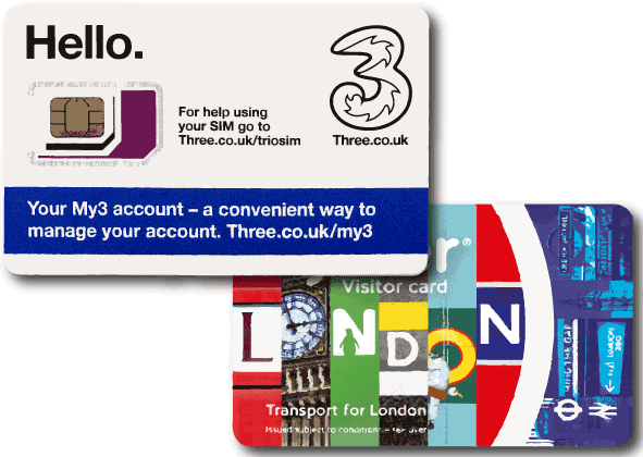 英國3 上網卡 + Oyster Card 悠遊卡 雙卡套餐