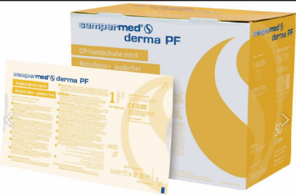 Medicom麥迪康 乳膠Sempermed® derma PF 手術手套 滅菌 一盒50雙 / 手術用防疫利器