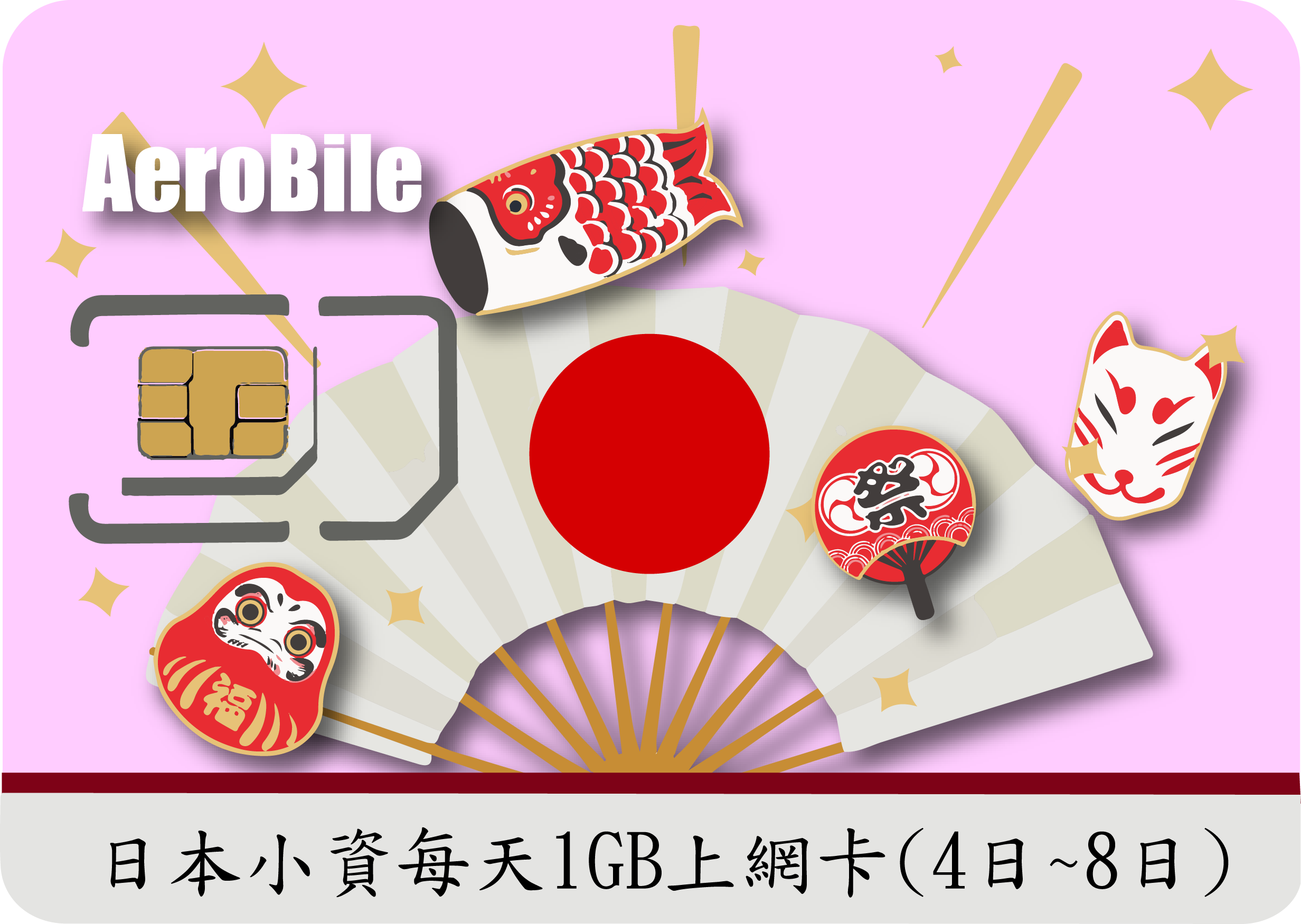 日本小資旅遊上網卡(每日前1GB高速)(B)無法熱點分享(4天至8天)