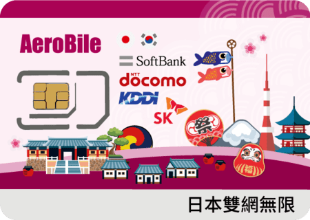 日本8天雙網高速上網卡(M)每日3GB隔日恢復流量